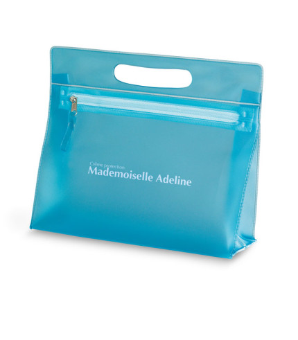 Transparent cosmetic pouch