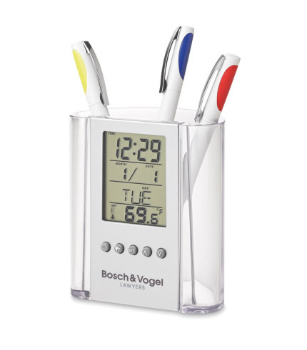 Pen holder with calendar