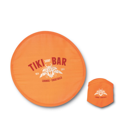 Foldable frisbee in pouch