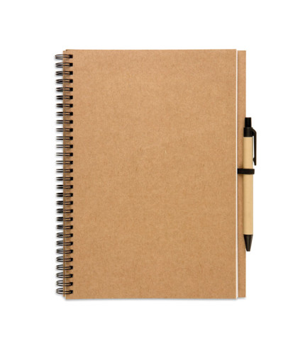 Recycled notebook with pen