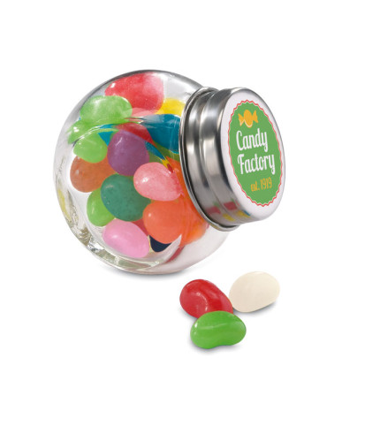 Glass jar with jelly beans