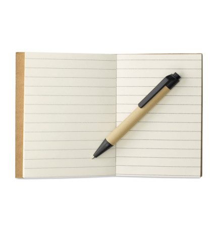 Recycled notebook with pen
