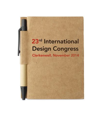 Recycled notebook with pen