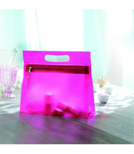 Transparent cosmetic pouch