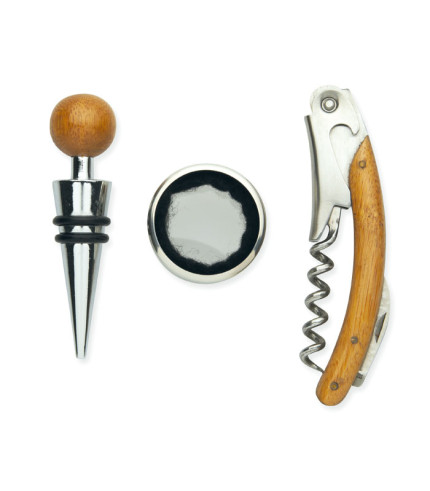 Vinski set u kutiji od bambusa