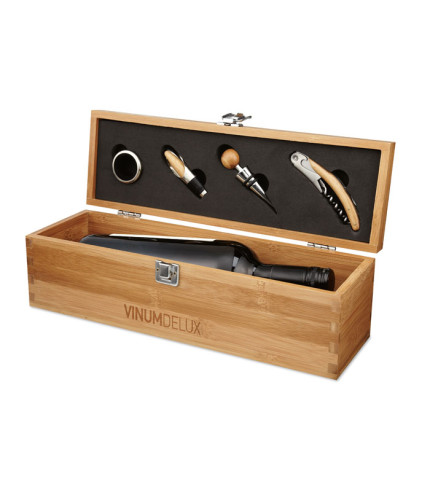 Vinski set u kutiji od bambusa