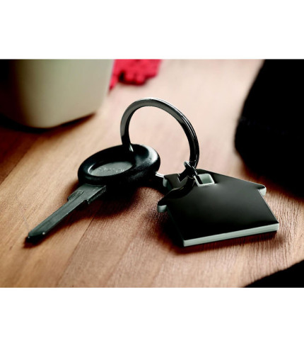 House shape plastic key ring