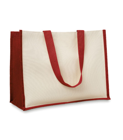 Jute and canvas shopping bag