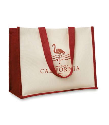Jute and canvas shopping bag
