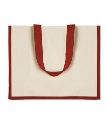 Jute and canvas shopping bag