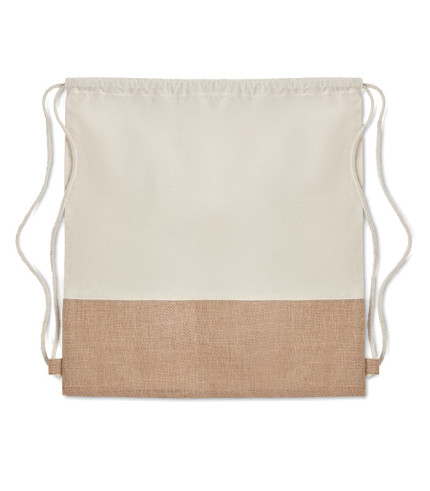 Drawstring bag w/ jute details