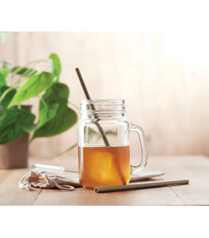 Bamboo Straw w/brush in pouch