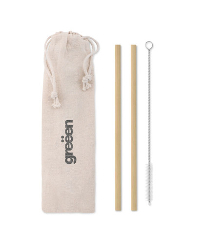Bamboo Straw w/brush in pouch