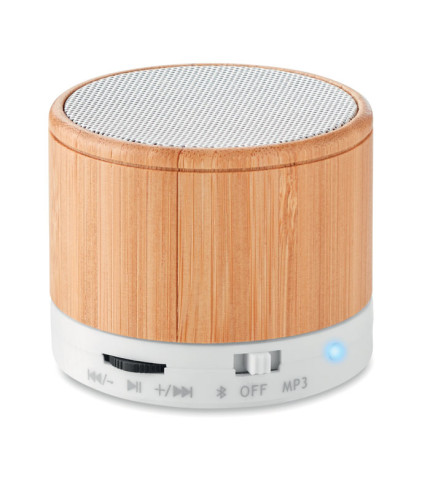 Round Bamboo wireless speaker