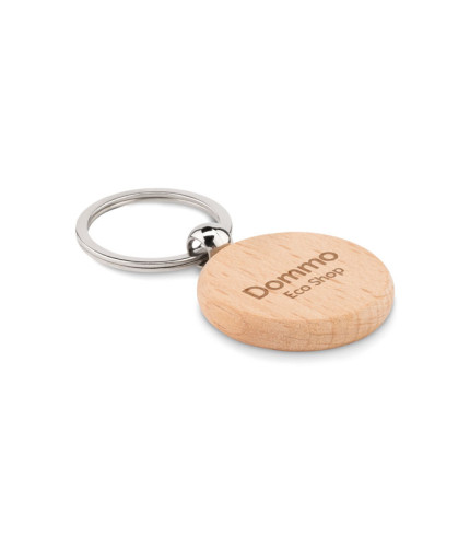 Round wooden key ring