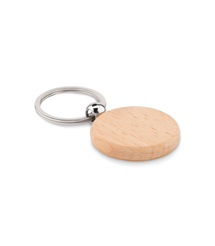 Round wooden key ring