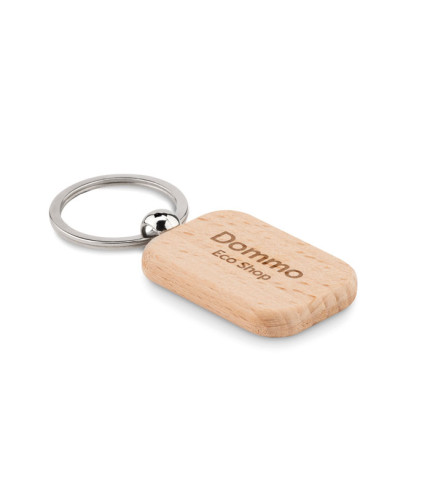 Rectangular wooden key ring