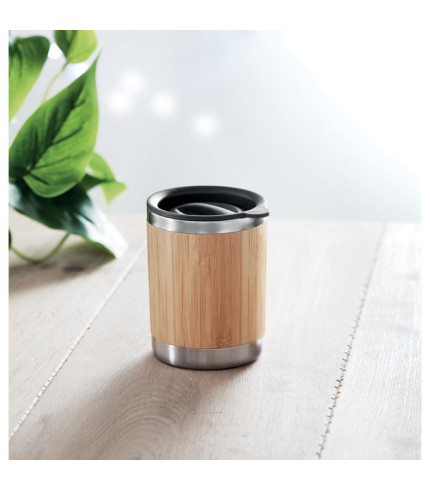 Čaša u poklopcu od bambusa 250 ml