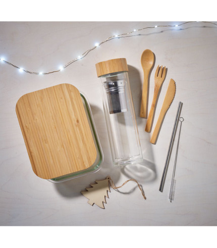 Glass lunchbox with bamboo lid