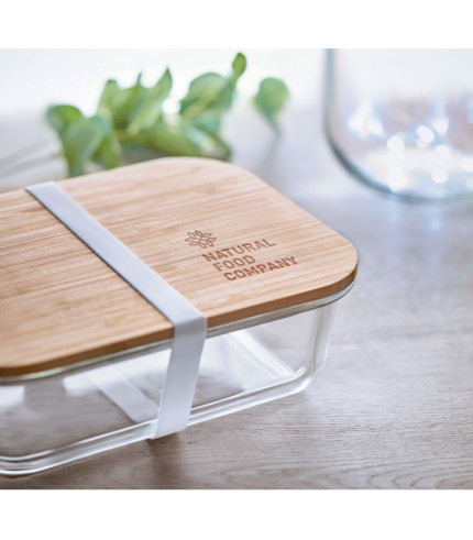 Glass lunchbox with bamboo lid