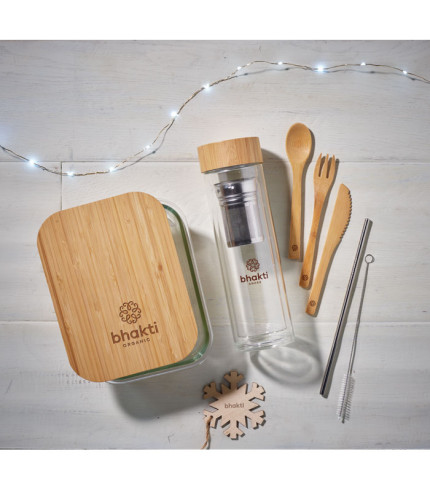 Glass lunchbox with bamboo lid