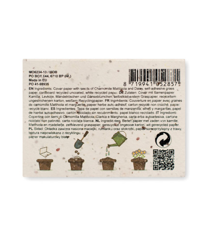 Grass/seed paper memo pad