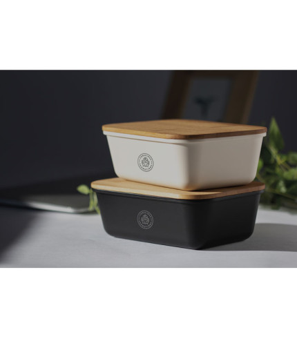 Lunch box with bamboo lid