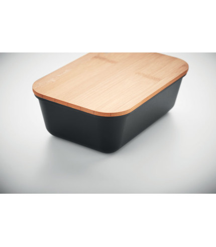 Lunch box with bamboo lid