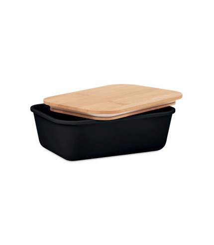 Lunch box with bamboo lid