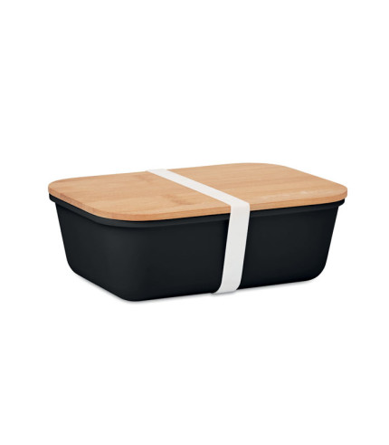 Lunch box with bamboo lid