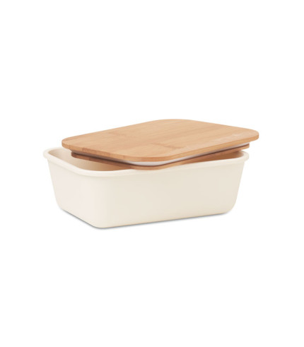 Lunch box with bamboo lid
