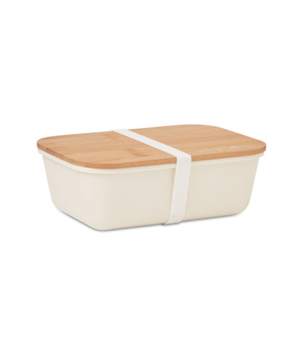 Lunch box with bamboo lid