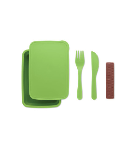 Lunch box with cutlery