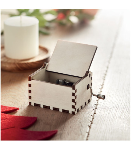 Wooden Christmas music box