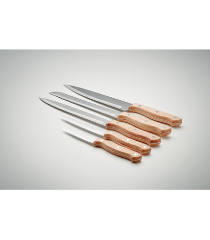 5 piece knife set in base