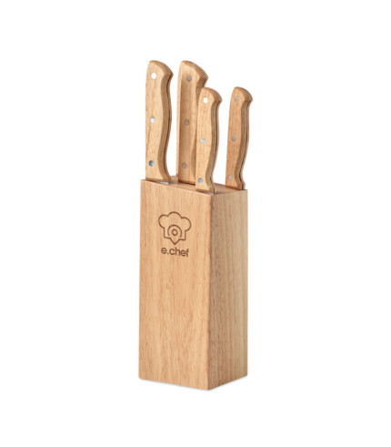 5 piece knife set in base