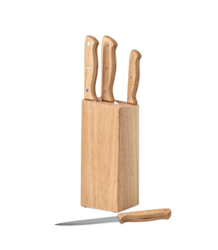 5 piece knife set in base