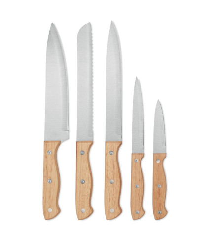 5 piece knife set in base