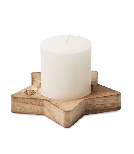 Candle on star wooden base
