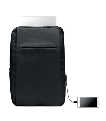 Laptop backpack in 300D RPET