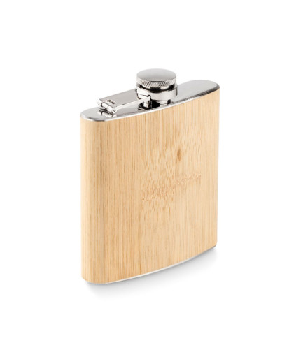 Bamboo slim hip flask 170ml