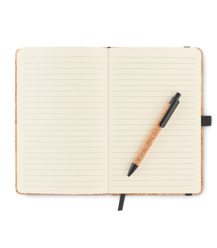 A5 cork notebook with pen