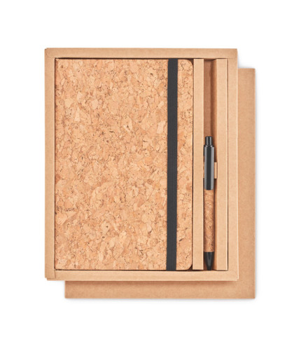 A5 cork notebook with pen