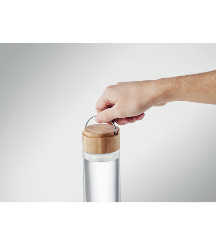 Glass bottle 500ml bamboo lid