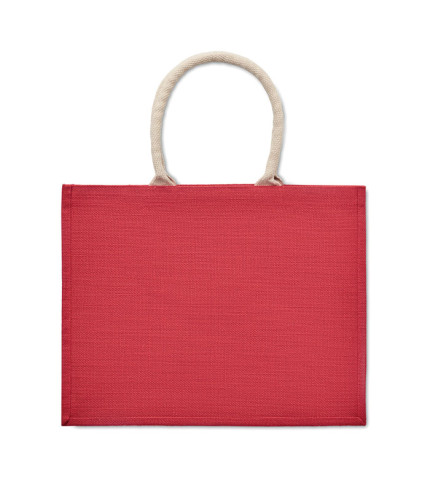 Jute bag with cotton handle