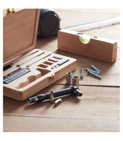 21 pcs tool set in bamboo case