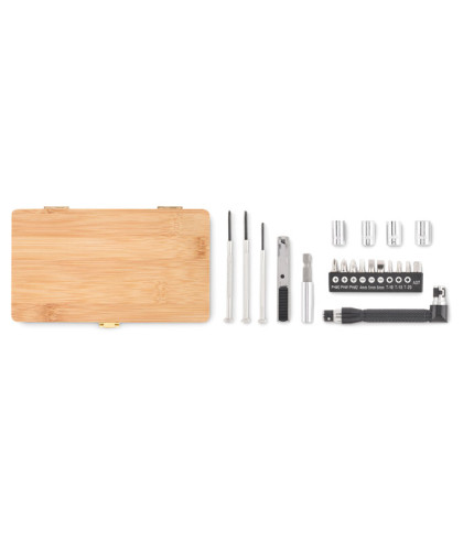 21 pcs tool set in bamboo case