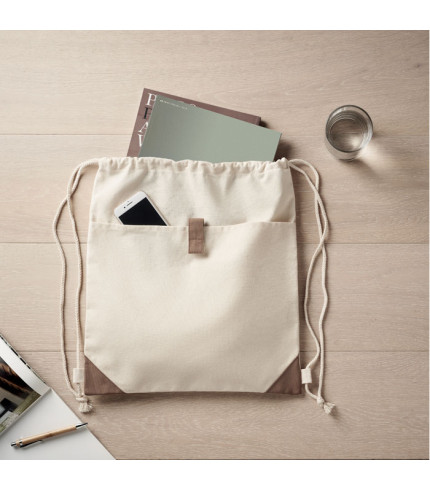 Recycled cotton drawstring bag