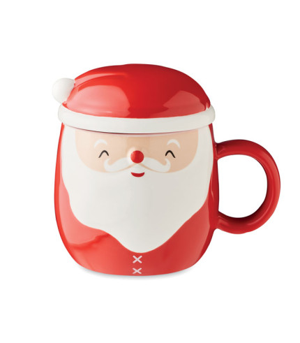 SANTA Ceramic mug with lid 370 ml