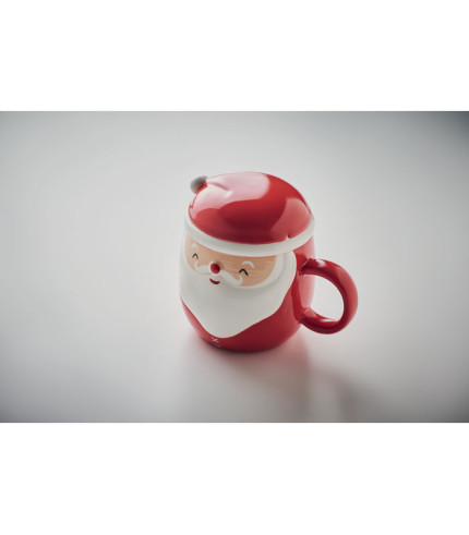 SANTA Ceramic mug with lid 370 ml